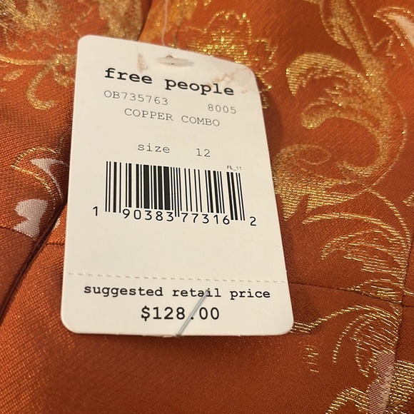 FREEPEOPLE COPPER COMBO STRAPLESS DRESS NEW W TAGS SIZE 12 - Picture 7 of 7